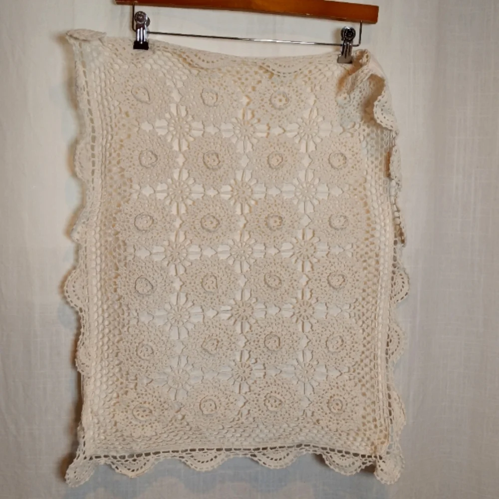 Crochet Rosette Cotton Standard Pillow Sham Keeco